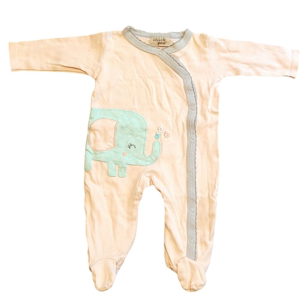 Chick Pea elephant footie pajamas